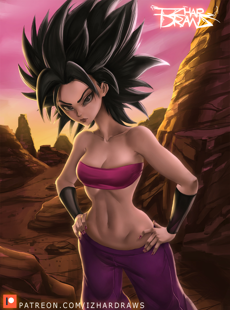 1girls alternate_version_available black_hair caulifla dragon_ball dragon_ball_super female_only female_saiyan izhardraws tubetop