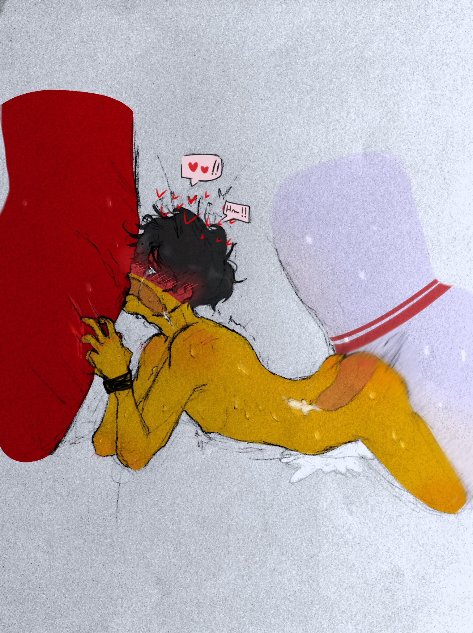 3boys, countryhumans, gay, gay male, germany (countryhumans), male, male only, multicolored body, multicolored skin, red body, red skin, russia (countryhumans), sirnsfw1, traditional media (artwork), united states of america (countryhumans), white body, white skin, yaoi, yellow body, yellow skin