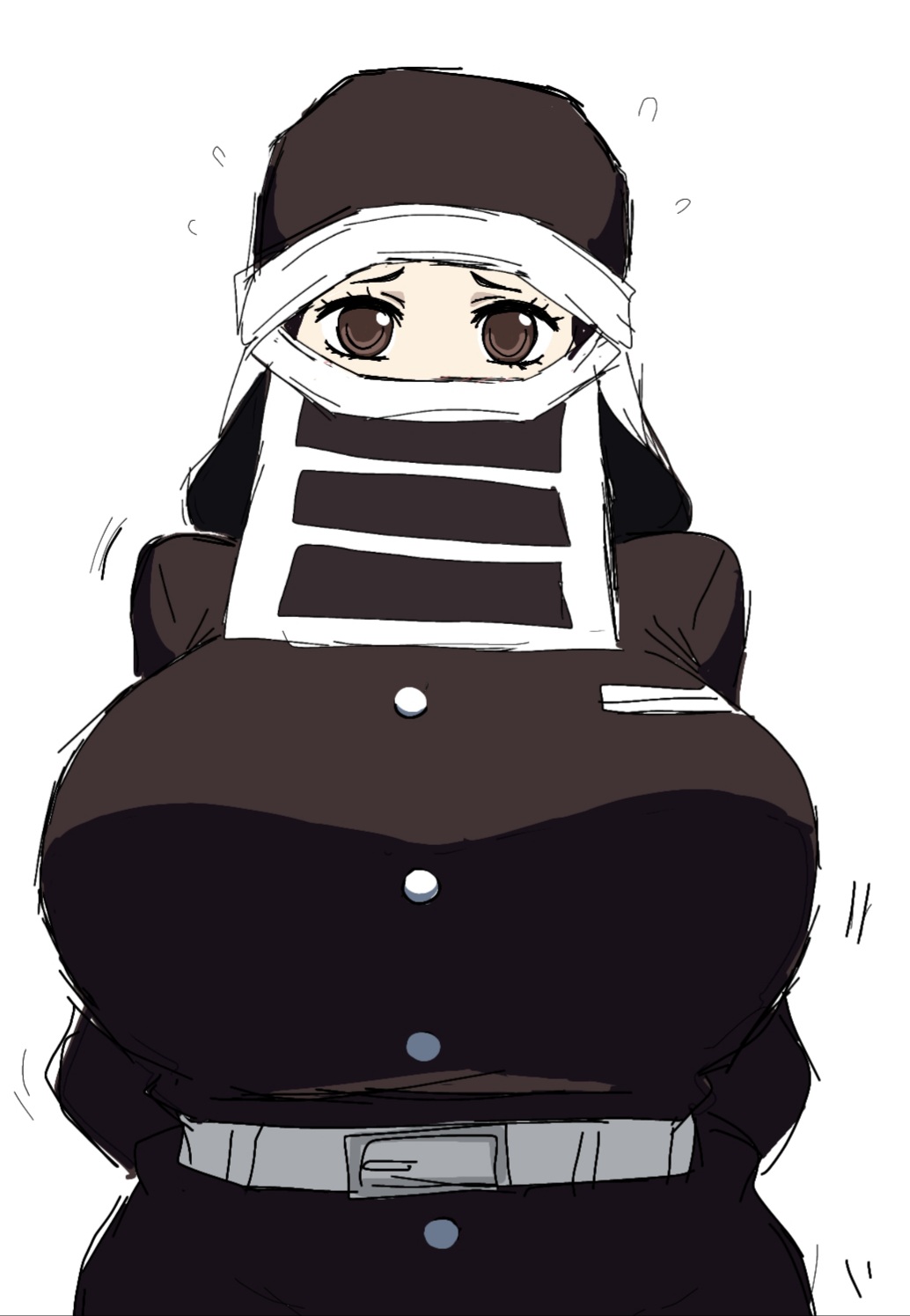 big breasts, breasts, demon slayer, female, huge breasts, kakushi (kimetsu no yaiba), kimetsu no yaiba, large breasts, momiji (artist), nervous, shounen jump