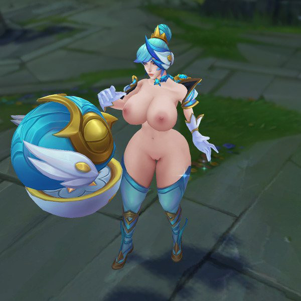 big_breast blue_hair breasts gloves league_of_legends mod ninfrock orianna star_guardian_orianna star_guardian_series