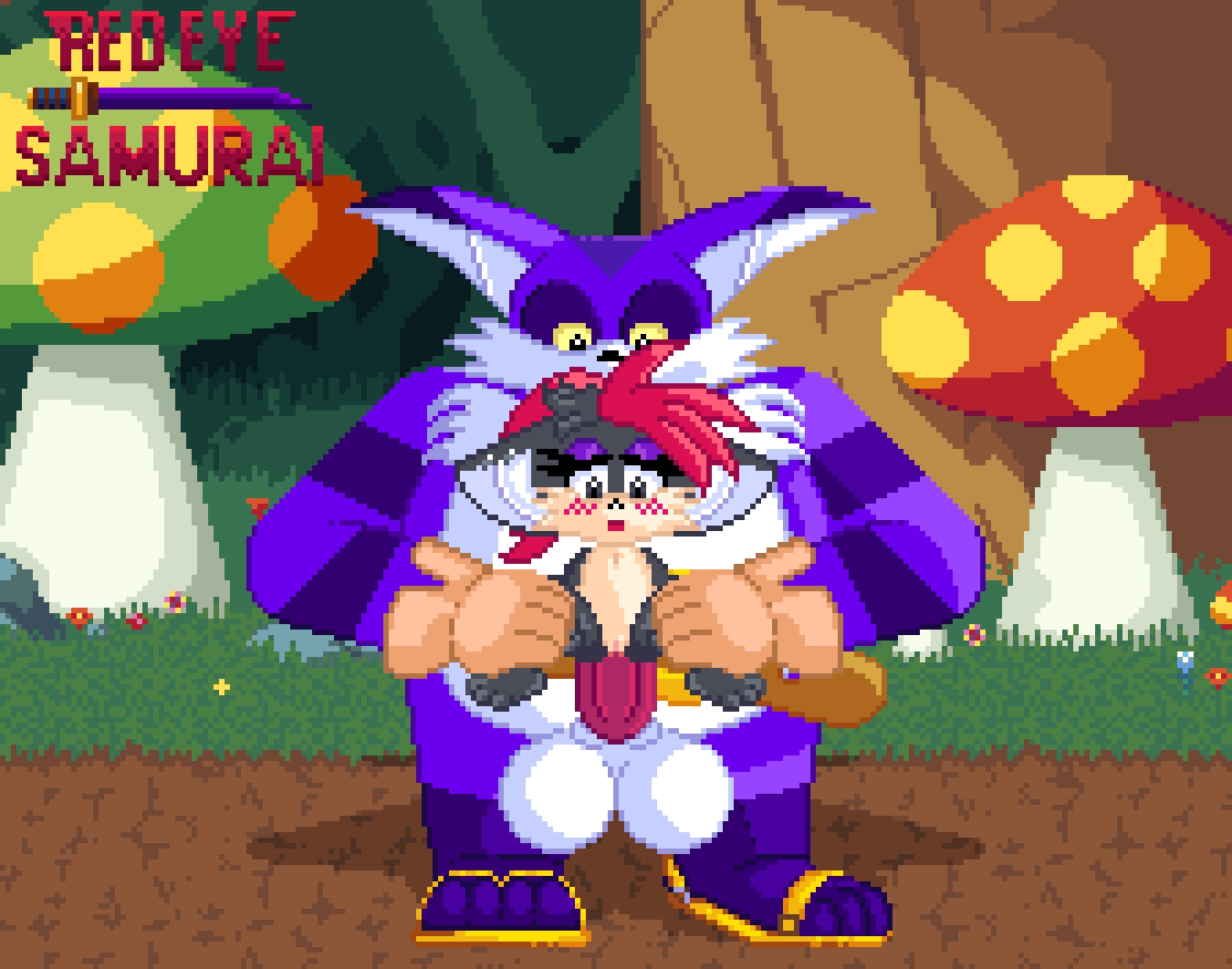 animated, anthro, ass, balls, bat, bat ears, belly, belly inflation, belt, big arms, big balls, big belly, big ears, big hands, big penis, big the cat, blush, breasts, clothing, cum, cum inflation, cum inside, cumflated belly, cumflation, deep penetration, digital media (artwork), duo, ear piercing, erection, fan character, feet, female, fur, genitals, gif, gloves, grey body, hair, handwear, humanoid, hyper cumflation, hyper penetration, hyper stomach bulge, inflation, long hair, male, male penetrating, male/female, mammal, naked, nipples, nude, open mouth, penetration, penis, piercing, pixel art, purple body, purple fur, red hair, redeye samurai (artist), sega, sex, size difference, sonic (series), sonic the hedgehog (series), stomach bulge, tongue, white body, white fur, yellow eyes