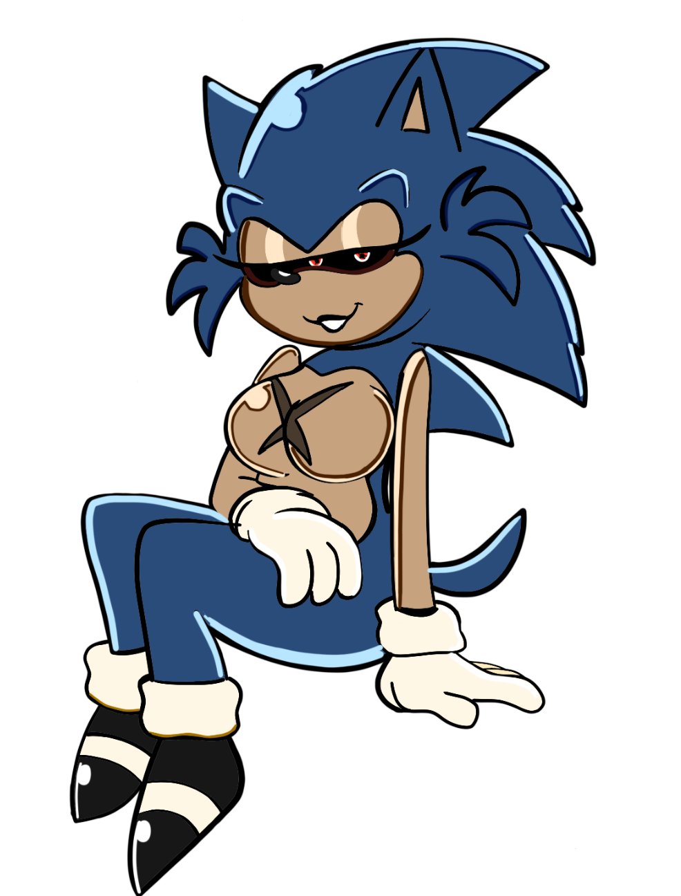 black_shoes blue_spikes creppypasta hand_on_leg lady_x lord_x medium_breasts sonic.exe sonic.exe_(series) sonic_(series) sonic_the_hedgehog sonic_the_hedgehog_(series) white_gloves