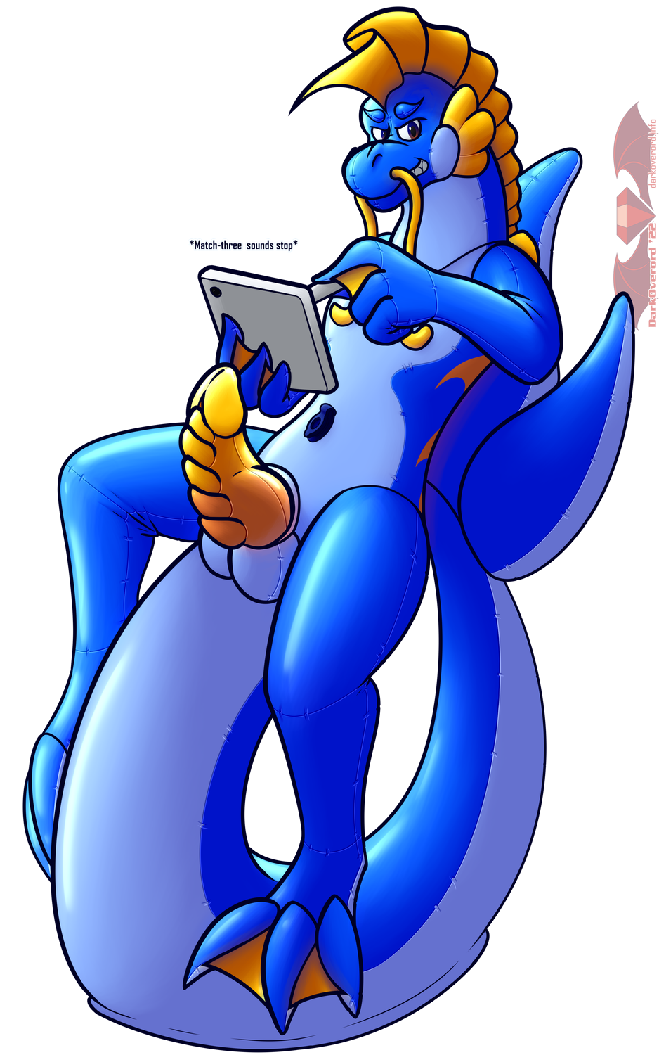 >:d 2022 3_toes 4_fingers air_valve alpha_channel animate_inanimate anthro balancing_on_tail barbel_(anatomy) big_tail blue_body blue_eyes cheek_frill darkoverord digital_media_(artwork) dragon eastern_dragon english_text erection feet fingers flesh_whiskers frill_(anatomy) genitals grey_pupils handles head_crest head_frill hi_res holding_object holding_tablet inflatable leaning_on_self living_inflatable looking_at_viewer male markings membrane_(anatomy) nude orange_markings penis pool_toy pupils rigel_(darkoverord) simple_background smile solo spade_tail spiked_penis spikes spikes_(anatomy) spread_toes tablet_computer tablet_pen tail text toes transparent_background webbed_feet yellow_membrane
