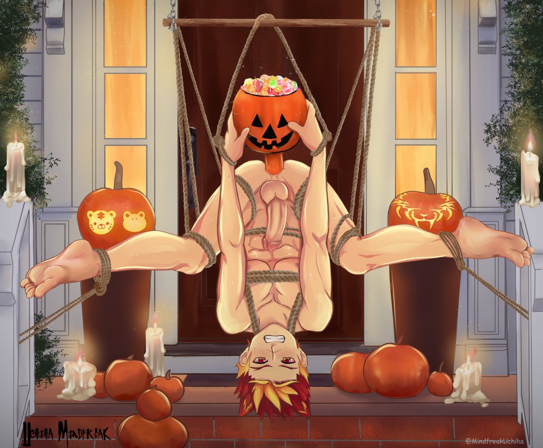 camp_buddy dildo dildo_in_ass gay halloween_decoration moons_have nsfw roped taiga_akatora tied_up yaoi