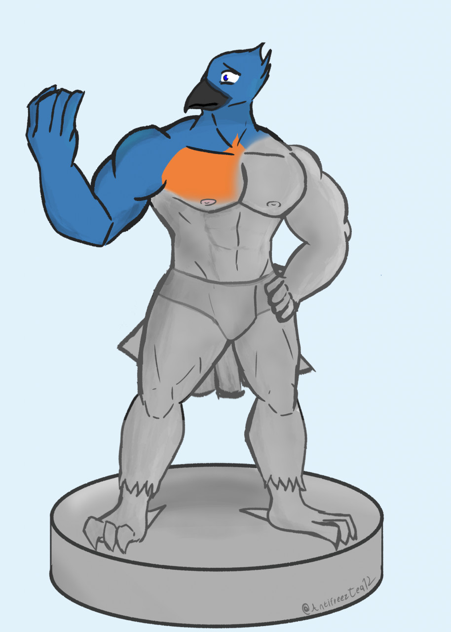 anthro antifreezetea avian bad_end betrayal bird bluebird bound concrete eastern_bluebird encasement growth hi_res long_term male male_only muscle_growth neptune_mereaux oscine passerine permanent petrification questionable_consent sculpture statue statufication thrush_(bird) transformation