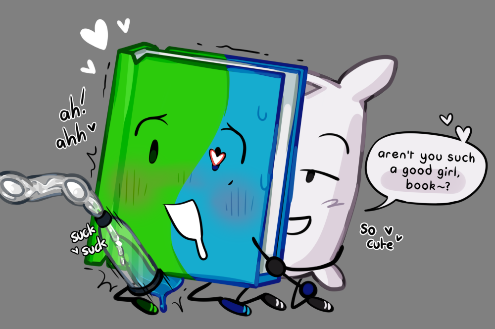 battle_for_dream_island bfb bfdi book_(bfdi) critterscrawl cum lesbian lesbians object_show object_shows pillow_(bfdi) tagme text the_power_of_two tpot use_the_correct_tags_you_fucking_ape