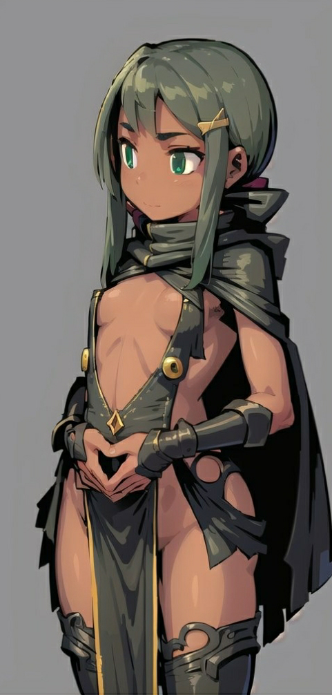 1girls ai_generated anime_style artist_name artist_request breasts costume erotic_costume fanart fanmade female female_human female_only female_protagonist green_eyes grey_background grey_hair half-dressed half_dressed half_naked hero heroine human lona(lonarpg) lona_falldin_(lonarpg) lonarpg no_bra no_nipples no_nipples_visible no_panties no_sex no_vagina non-web_source ponytail ponytails skinny skinny_girl small_breasts small_tits tanned tanned_female tanned_girl tanned_skin video_game video_game_character video_games vulgar