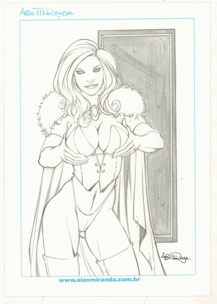 alex_miranda black_and_white corset elbow_gloves emma_frost hellfire_club holding_breast line_art lingerie marvel marvel_comics navel panties thighhighs white_queen x-men