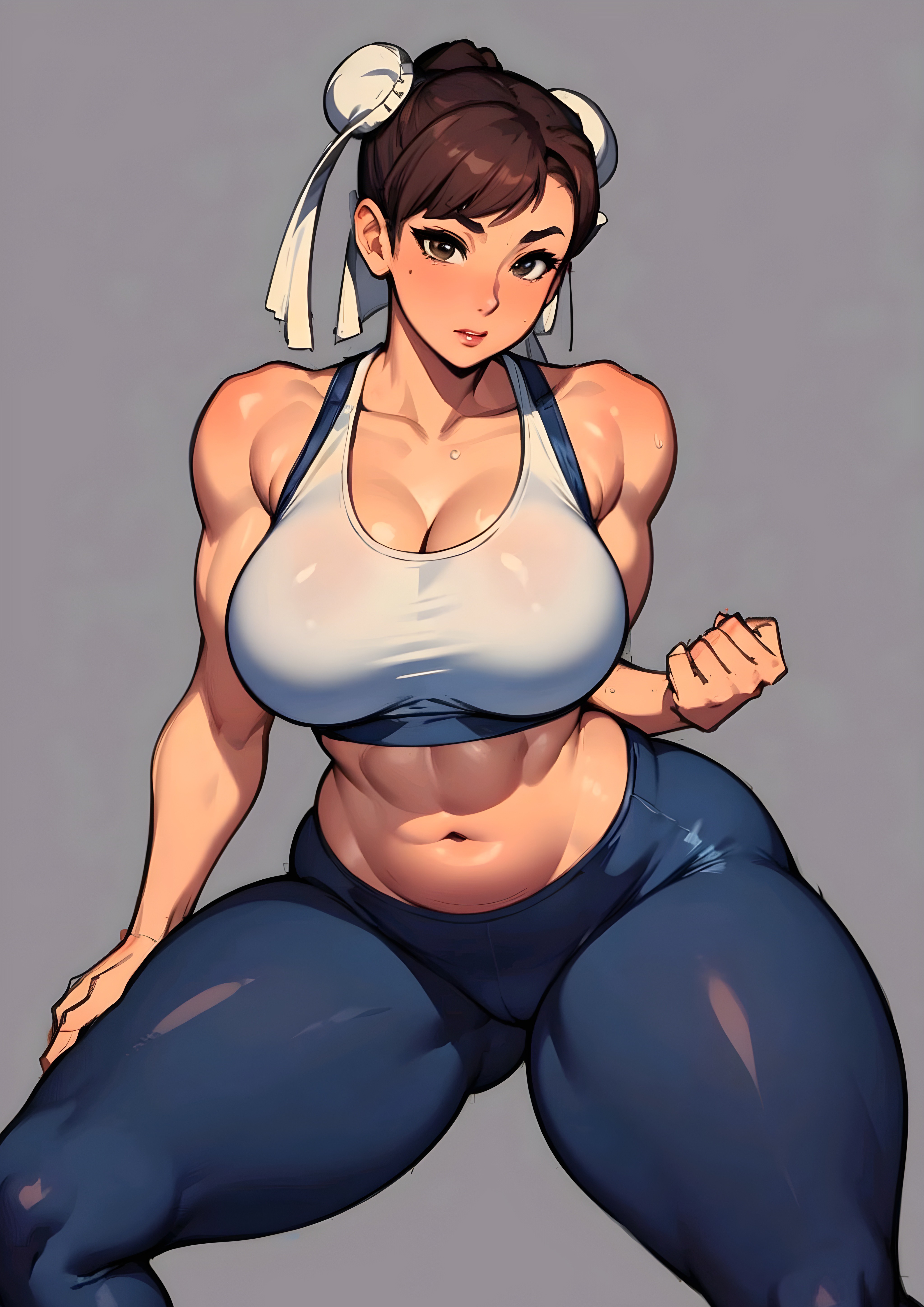 1girls, ai generated, asian female, breasts, chun-li, curvaceous, curvy body, curvy figure, female, huge breasts, long hair, looking at viewer, seductive look, stable diffusion, street fighter, voluptuous, voluptuous female