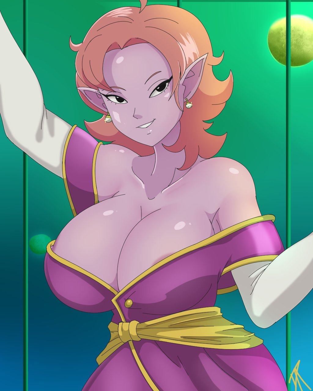 big_breasts chronoa cleavage dalley_le_alpha dragon_ball dragon_ball_xenoverse female female_only kaioshin kaioshin_of_time potara_earrings seductive solo solo_female tagme