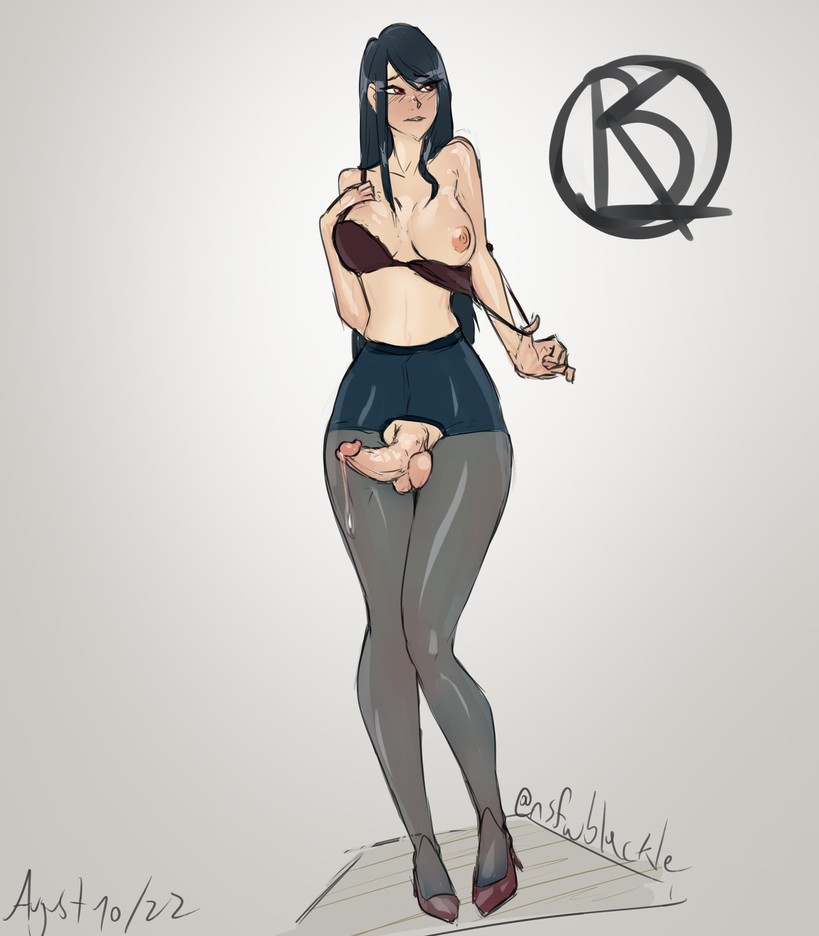 big penis, futa only, futanari, intersex, nsfwblackle, penis, solo, solo futa, tagme
