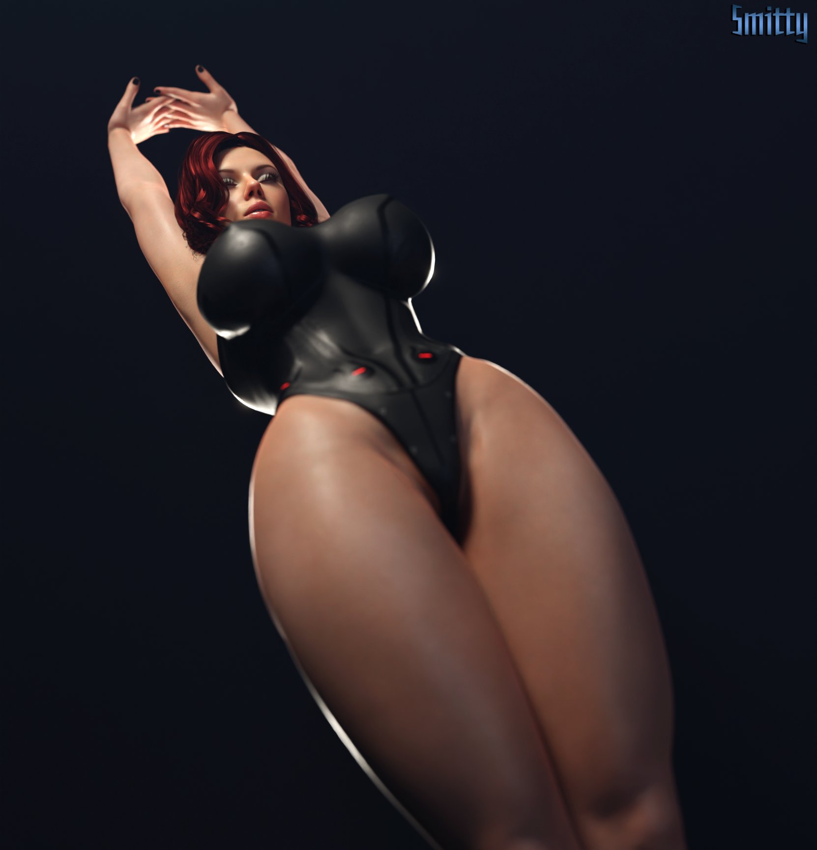 1girls, 3d, armpit, artist name, ass, athletic, athletic female, avengers, big ass, big breasts, black widow (marvel), bottom heavy, breasts, busty, curvy, female, female focus, fit, fit female, hourglass figure, huge breasts, human, human only, large breasts, leotard, light skin, light-skinned female, marvel, marvel cinematic universe, marvel comics, natasha romanoff, red hair, scarlett johansson, slim, slim waist, smitty34, solo, stretching, thick, thick hips, thick legs, thick thighs, thighs, top heavy, upper body, voluptuous, voluptuous female, waist, watermark, wide hips