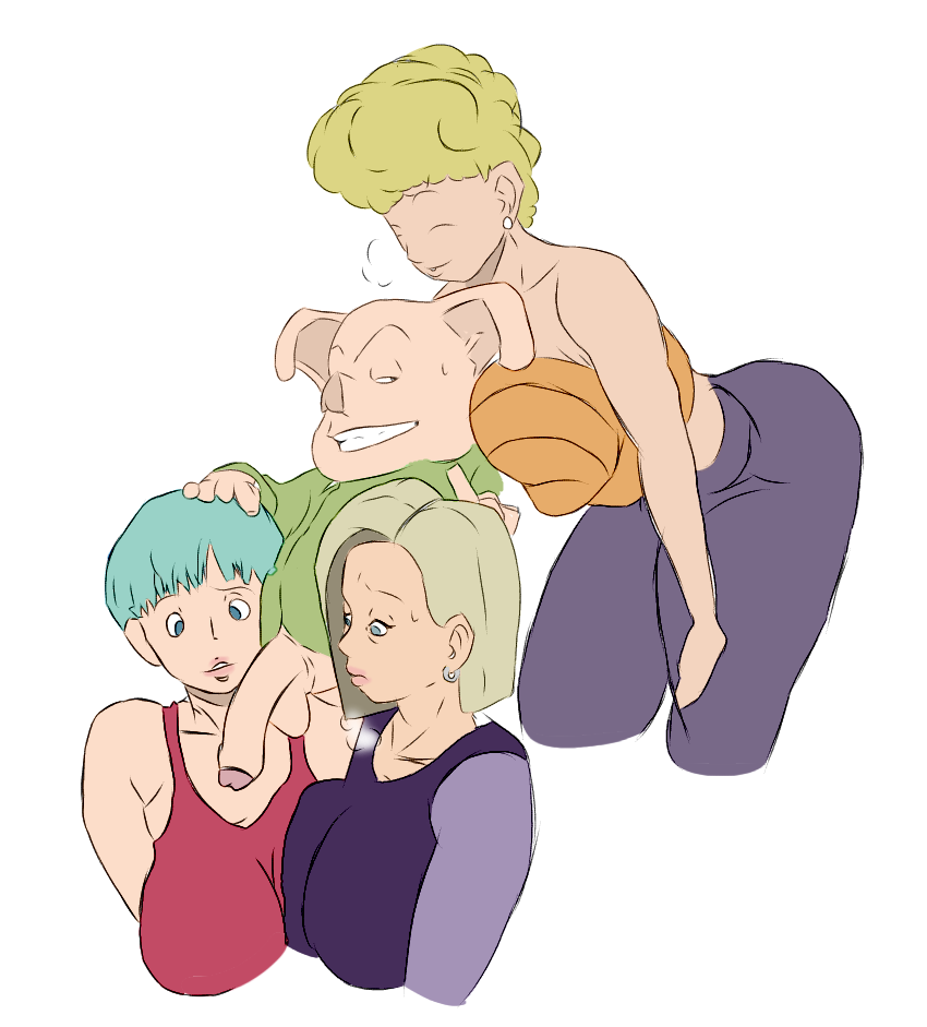 1boy 2023 3girls android_18 bulma bulma_(dragon_ball) bulma_briefs clothed clothing dragon_ball dragon_ball_z female female_focus hair hyper hyper_breasts male milf mother_and_daughter oolong panchy panchy_(dragon_ball) panchy_briefs penis penis_awe penis_out pig short_hair tagme voyeurism zetomeso