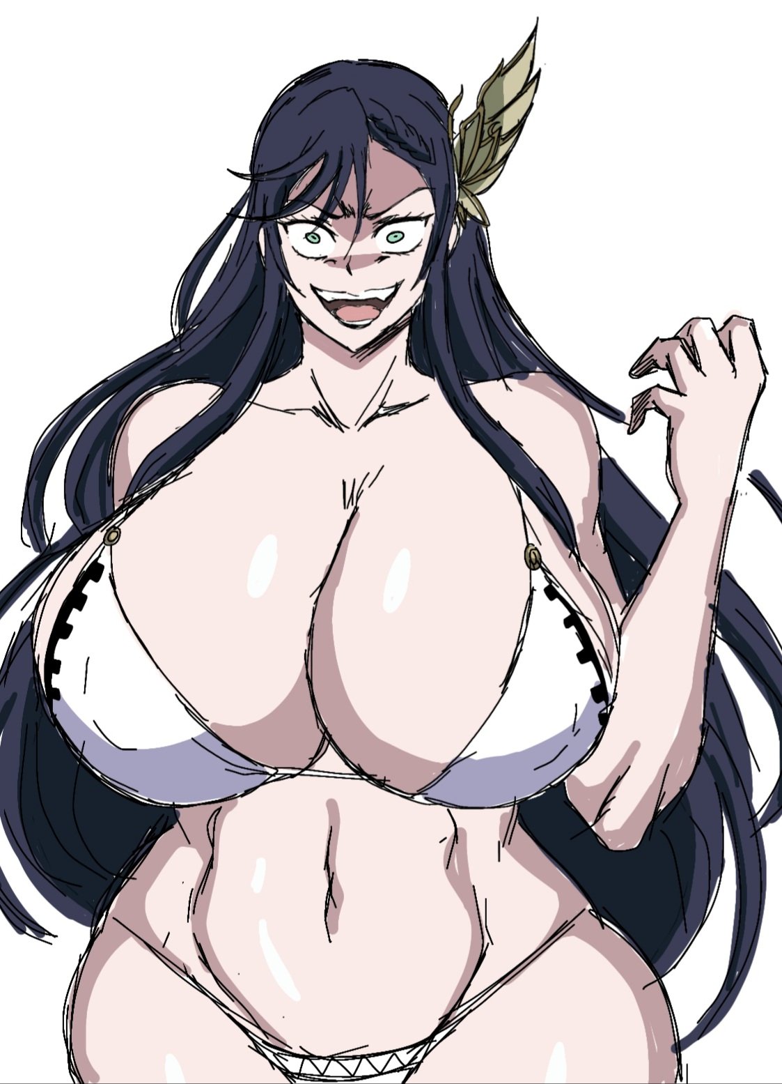 big breasts, bra, breasts, brunhilde (shuumatsu no valkyrie), female, huge breasts, large breasts, long hair, momiji (artist), shuumatsu no valkyrie