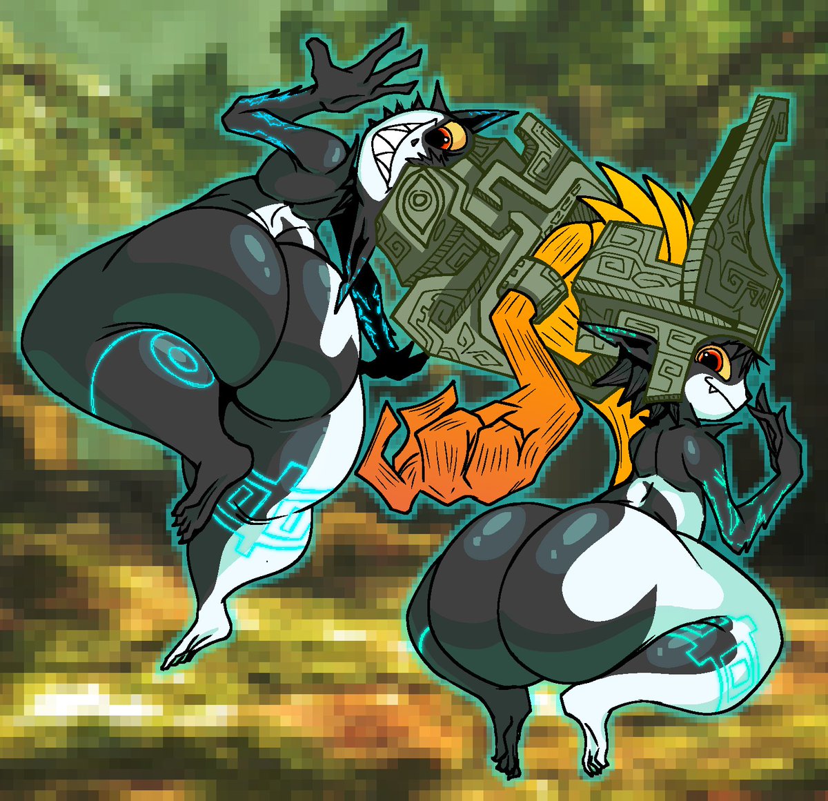 1girls, 2023, 2d, ass, barefoot, big ass, big butt, black body, bubble ass, bubble butt, completely nude, fat ass, female, female focus, female only, full body, imp, large ass, long hair, looking at viewer, midna, naked, naked female, nanodude78, nude, nude female, oerba yun fang, orange hair, red eyes, shortstack, solo, solo female, solo focus, the legend of zelda, thick ass, thick thighs, thighs, twilight princess, wide hips