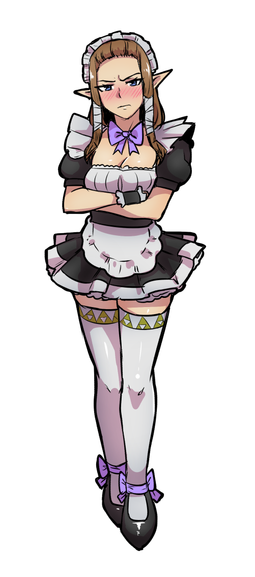 1girls akairiot blush clothing female female_only full_body maid maid_headdress maid_uniform princess_zelda solo standing tagme the_legend_of_zelda twilight_princess zelda_(twilight_princess)