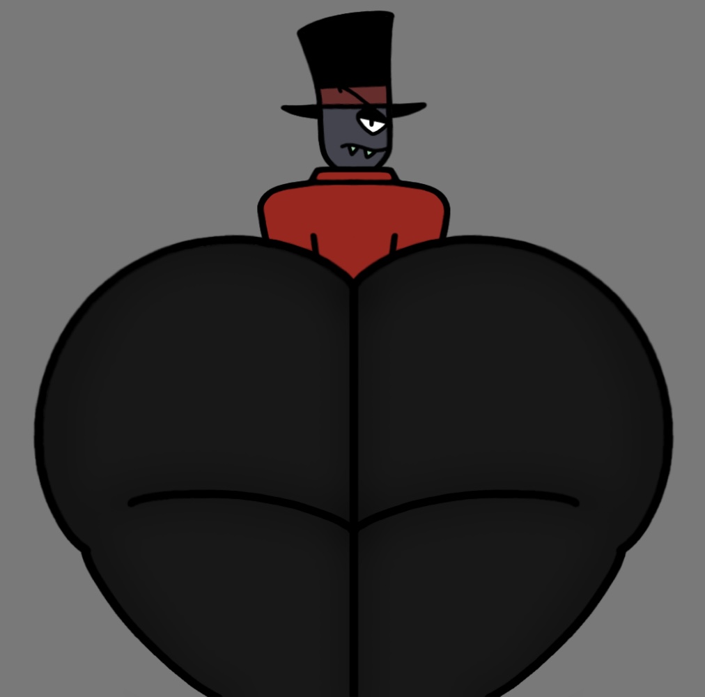 1boy ass big_ass big_butt black_hat black_hat_(villainous) black_skin butt cartoon_network exaggerated exaggerated_anatomy fat_ass fat_butt fully_clothed huge_ass huge_butt looking_at_viewer looking_back looking_back_at_viewer male male_only solo thick_ass thick_butt villainous warner_brothers wik45