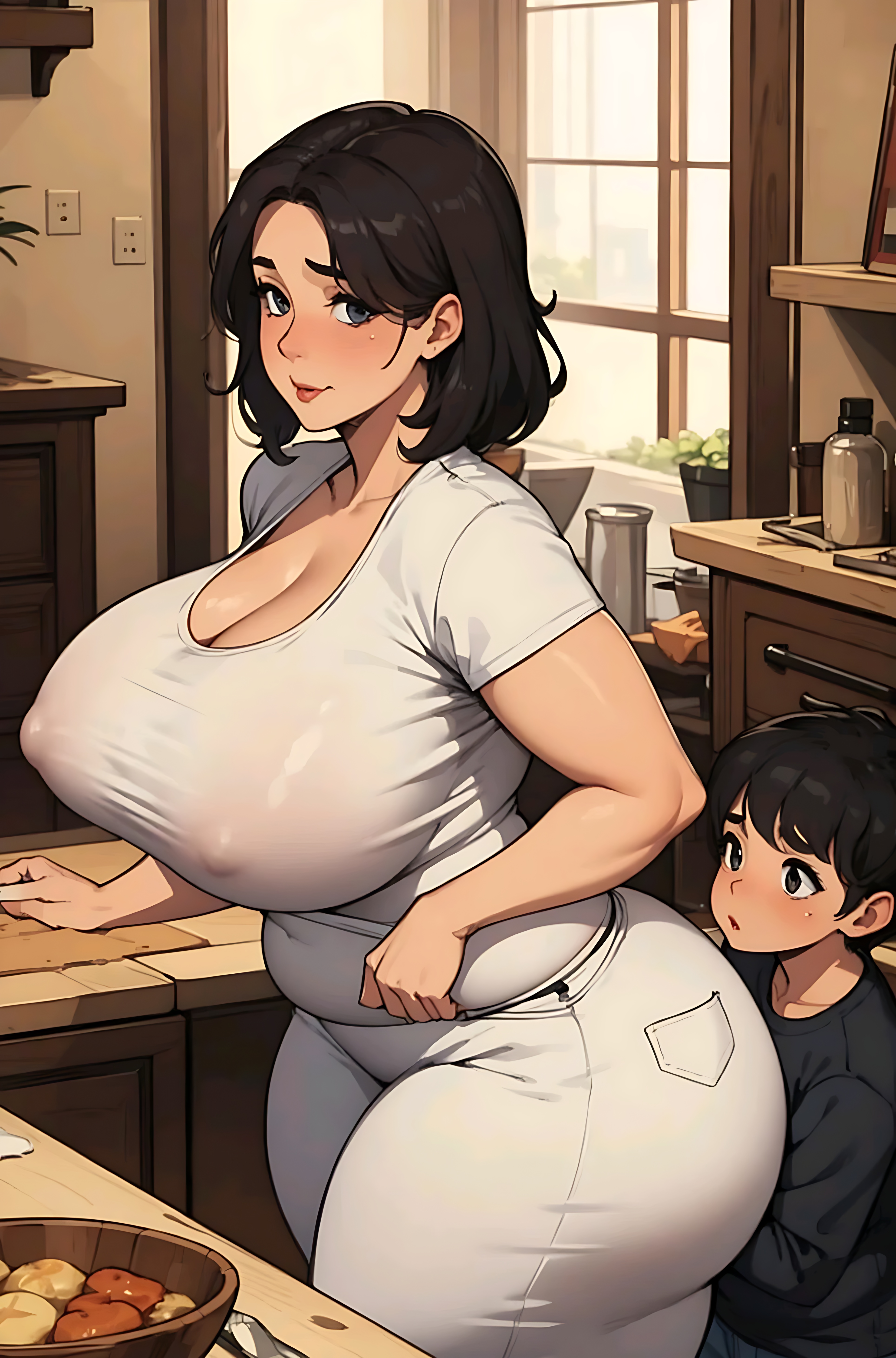 1girls, ai generated, breasts, curvaceous, curvy body, curvy female, erect nipples, female, huge breasts, mature female, mother, nipple bulge, nipples, stable diffusion, voluptuous, voluptuous female