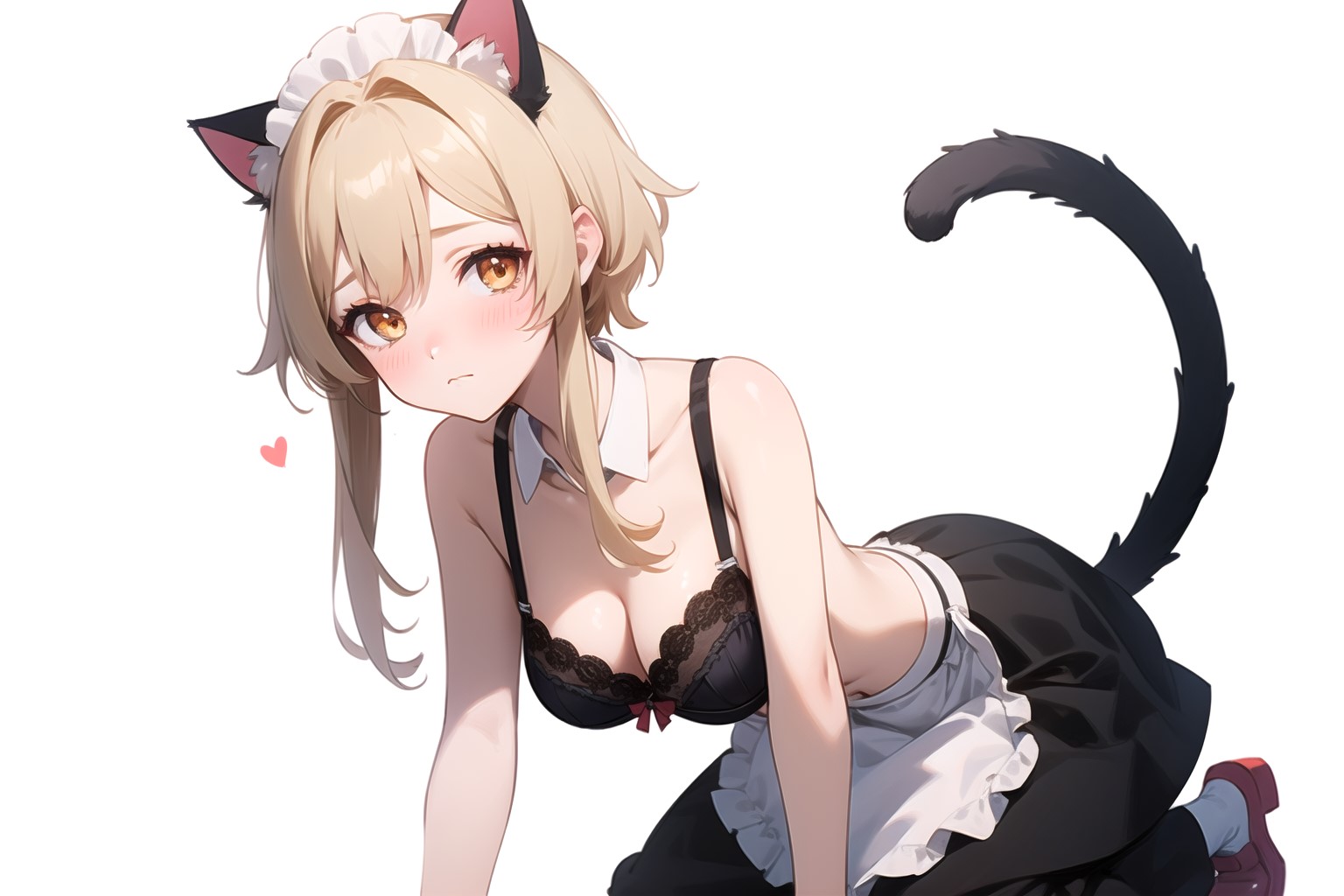 ai generated, blonde hair, embarrassed, female, genshin impact, lumine (genshin impact), nervous, shy, stable diffusion, yellow eyes