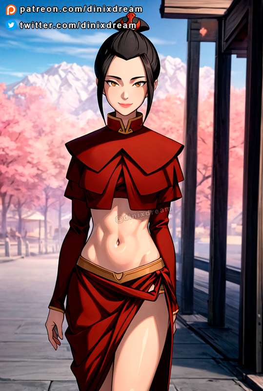 1girls, ai generated, avatar legends, avatar the last airbender, azula, dinixdream, female, female only, fire nation, hairbun, looking at viewer, princess, solo, stable diffusion
