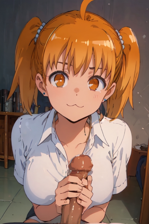 :3, 1girls, ai generated, aigeneratedp, big breasts, blonde hair, breasts, brown eyes, clothed, clothing, erection, female, handjob, hi res, highres, holding penis, kneeling, looking at viewer, male, male pov, medium hair, naoto hachioji (senpai), penis, pigtails, please don't bully me, nagatoro, pov, pov eye contact, revealing clothes, simple background, smile, yoshi (nagatoro)