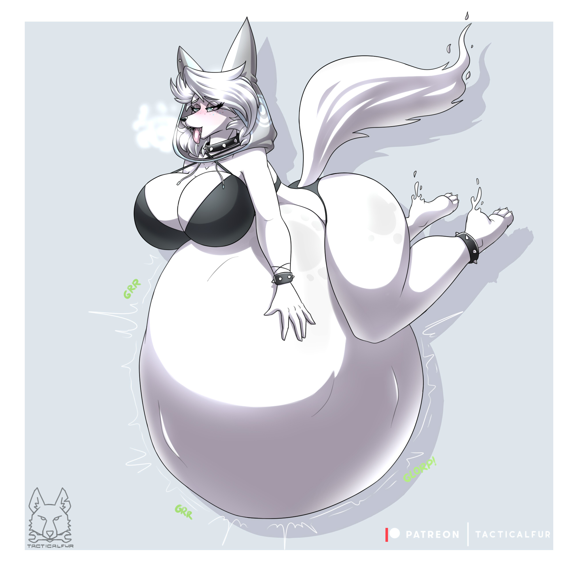 belly, belly button, big belly, big breasts, breasts, digesting, digesting live prey, digesting prey, digestion, digestion noises, fatal vore, female, furry, gurgling, huge breasts, squirming belly, squirming gut, squirming prey, tacticalfur, tagme, tail, thick thighs, tongue, tongue out, vore