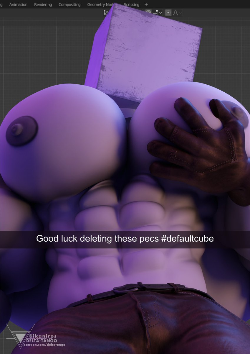 3d 3d_(artwork) abs bara bara_tiddies bara_tits big_chest big_pecs blender_(software) delta-tango flex gay huge_chest huge_pecs macro muscular muscular_male objecthead pecs