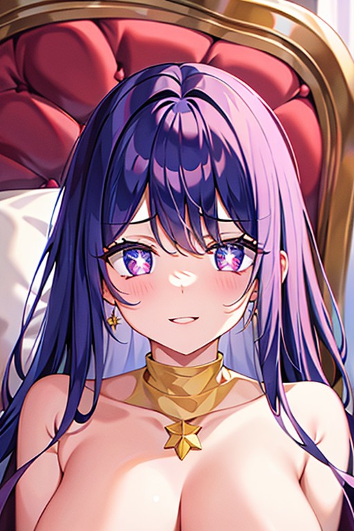 ai_generated female hoshino_ai nude_female oshi_no_ko purple_eyes purple_hair star_pupils