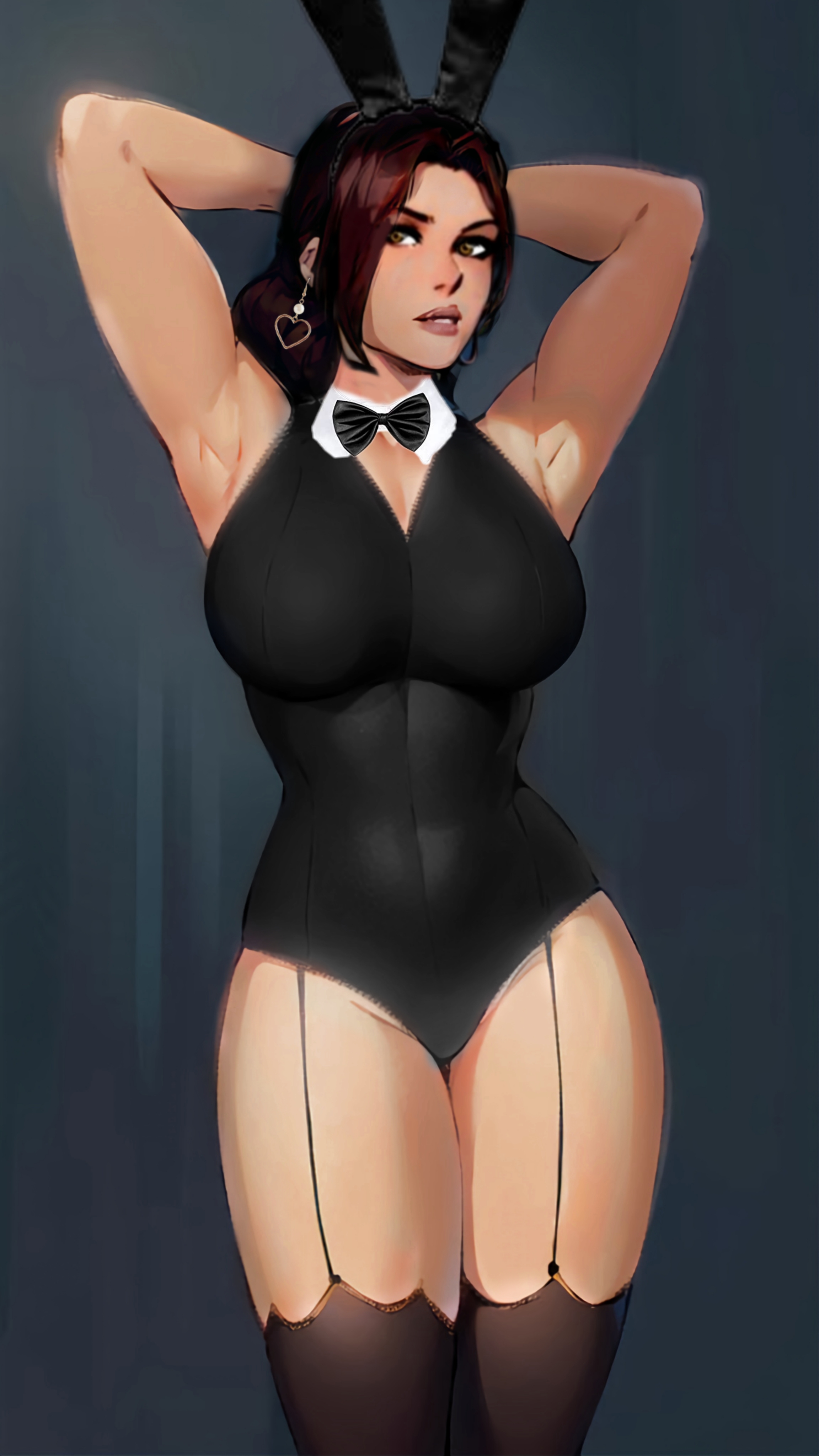 ass, attack on titan, big ass, big breasts, breasts, brown hair, bunnysuit, curvy, female, sasha braus, shingeki no kyojin, yellow eyes