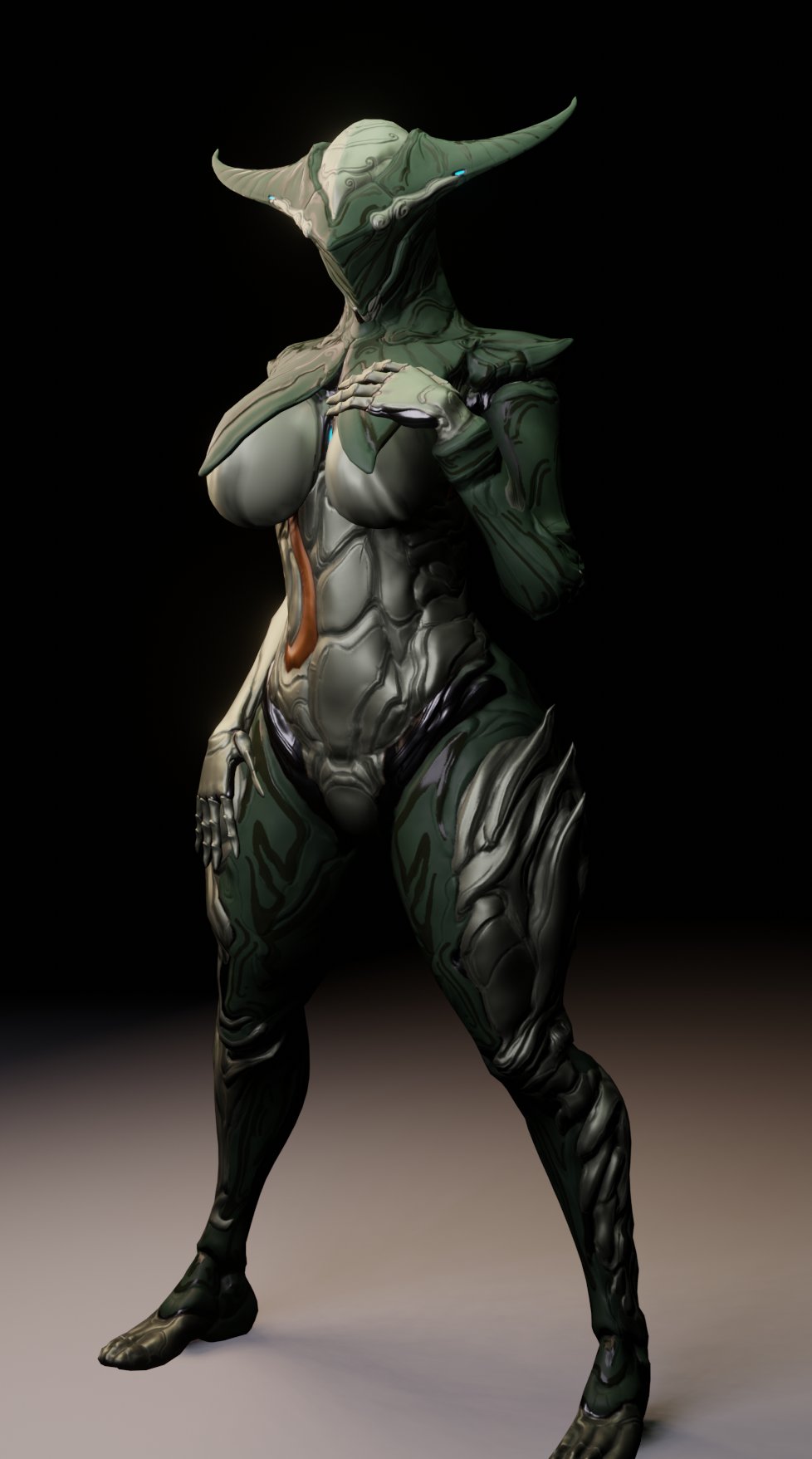 1girls 3d 3d_(artwork) breasts curvy curvy_figure femloki genderswap_(mtf) hips hourglass_figure large_breasts loki_(warframe) ozcg888 rule_63 simple_background solo solo_female standing thick_thighs thighs tummy warframe wide_hips