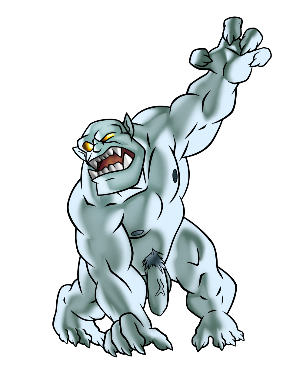 balls barefoot biceps casual_nudity deltoids dilgearwolfang feet flaccid foreskin genitals grey_body hi_res humanoid male male_only manly muscular muscular_male nipples nude orc orc_male pecs penis pubes quads simple_background solo solo_focus toes white_background