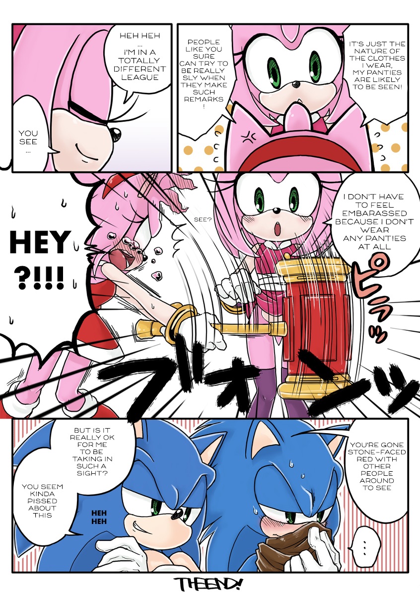 amy_rose blue_fur blue_hair blush boots bottomless bracelet brown_scarf censored_vagina covering_crotch covering_nipples covering_vagina dress embarrassed embarrassed_female embarrassed_nude_female eyelashes furry green_eyes groin hairband hammer hedgehog knees laughing legs long_eyelashes mammal no_underwear piko_piko_hammer pink_fur pink_hair purple_socks purple_thighhighs red_boots red_dress red_hairband red_sneakers sa_ssssa scarf seductive_body sega skirt skirt_lift small_breasts smile sneakers socks sonic_(series) sonic_boom sonic_the_hedgehog sonic_the_hedgehog_(series) sweat tail tears teenage teenage_boy teenage_girl teenager thighhighs white_socks