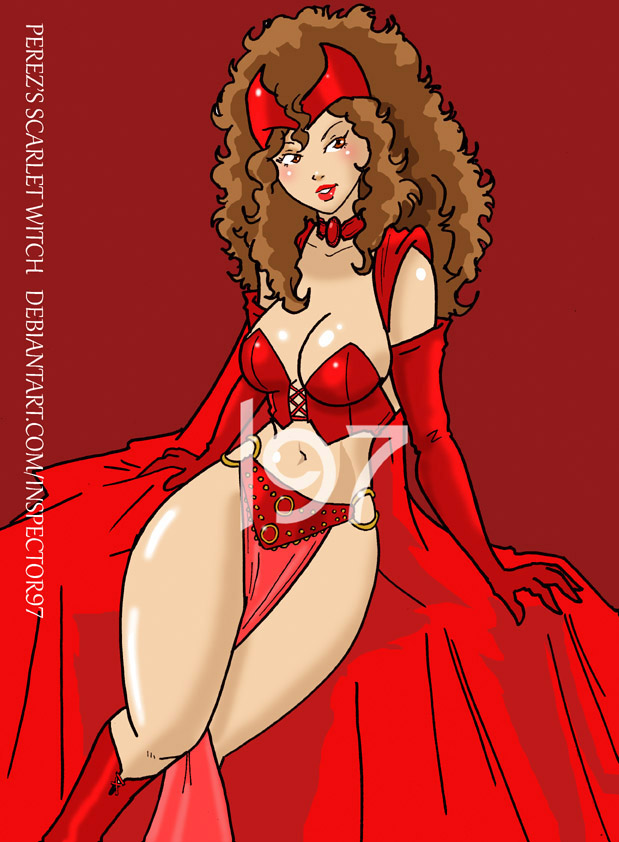 1girls brown_hair cleavage corset curly_hair inspector97 knee_boots large_breasts loincloth long_gloves long_hair marvel marvel_comics pelvic_curtain red_eyes scarlet_witch voluptuous wanda_maximoff x-men