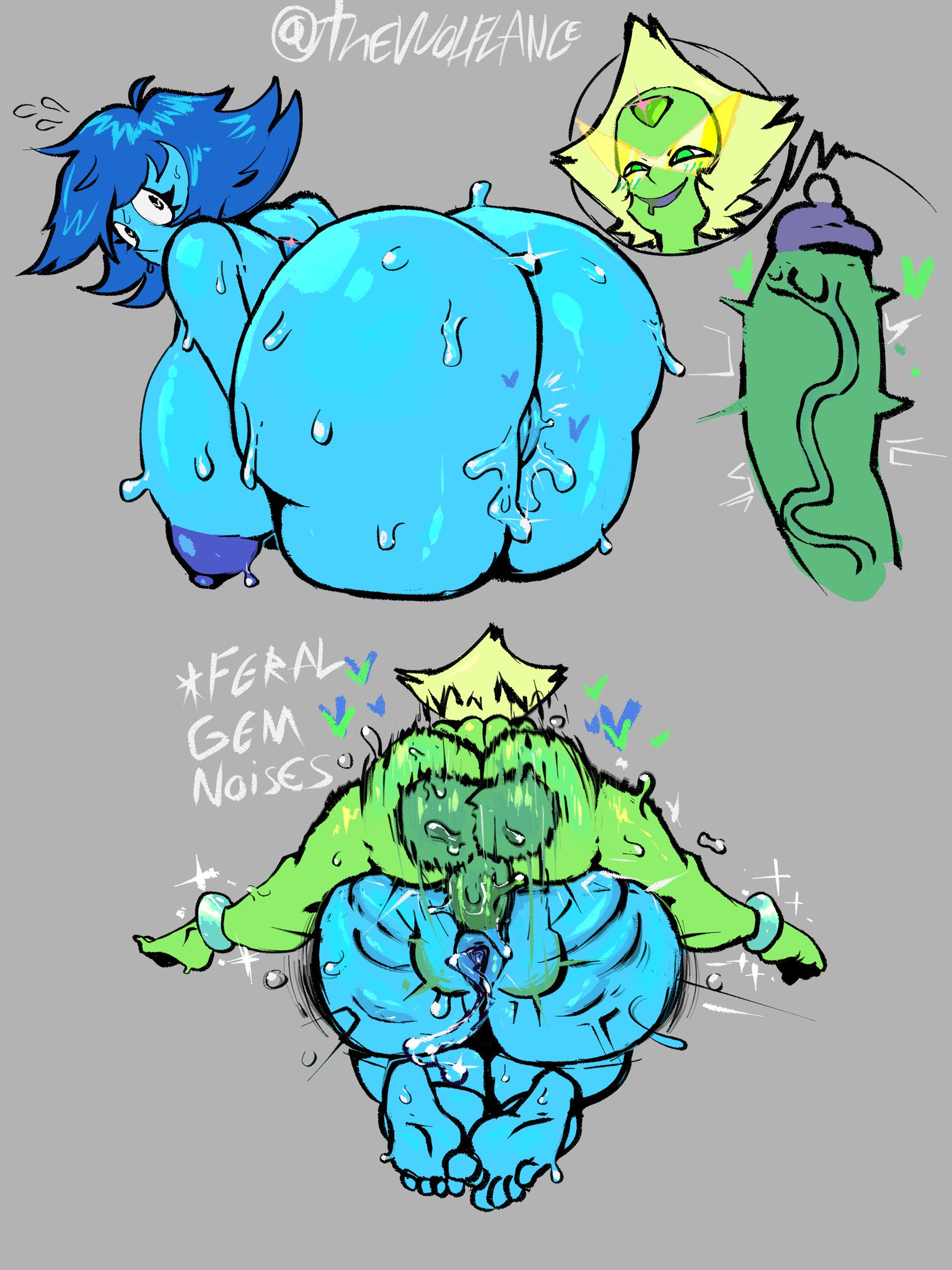 1futa, 1girls, anal, anal sex, ass, balls, better version at source, big ass, big breasts, big butt, big penis, blue hair, blue skin, breasts, cartoon network, completely naked, completely nude, female, futa on female, futa with female, futanari, gem (species), green skin, huge ass, huge breasts, huge butt, huge cock, huge penis, intersex, lapis lazuli (steven universe), large ass, large breasts, large butt, large penis, naked, nude, penis, peridot (steven universe), pussy, rough sex, sex, short hair, shortstack, size difference, steven universe, testicles, thick, thick ass, thick thighs, thighs, twitter sample, wet, wolflance, yellow hair