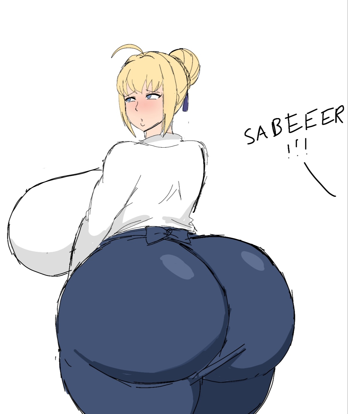 1girls, artoria pendragon, ass, ass focus, big ass, big breasts, big butt, blonde female, blonde hair, breasts, fate (series), fate/grand order, fate/stay night, fate/zero, female, huge ass, huge breasts, huge butt, large ass, large breasts, large butt, light-skinned female, massive ass, massive butt, momiji (artist), saber, solo