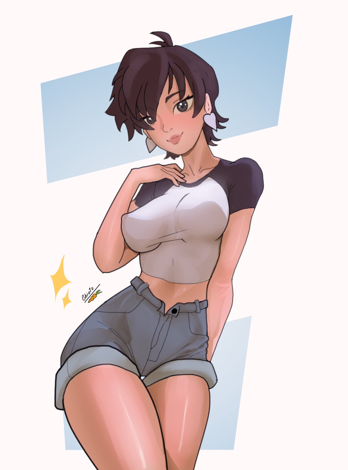 1girls big_ass big_breasts big_butt big_nipples brown_eyes brown_hair chiotosaurio dark_hair erect_nipples erect_nipples_under_clothes female female_focus female_only jeans kamii_momoru latina latina_female light-skinned_female light_skin looking_at_viewer oc original original_character shirt shirt_up short_hair shorts tan thick thick_ass thick_legs thick_thighs thighs tight_clothes tight_clothing unbuttoned unbuttoned_pants waist