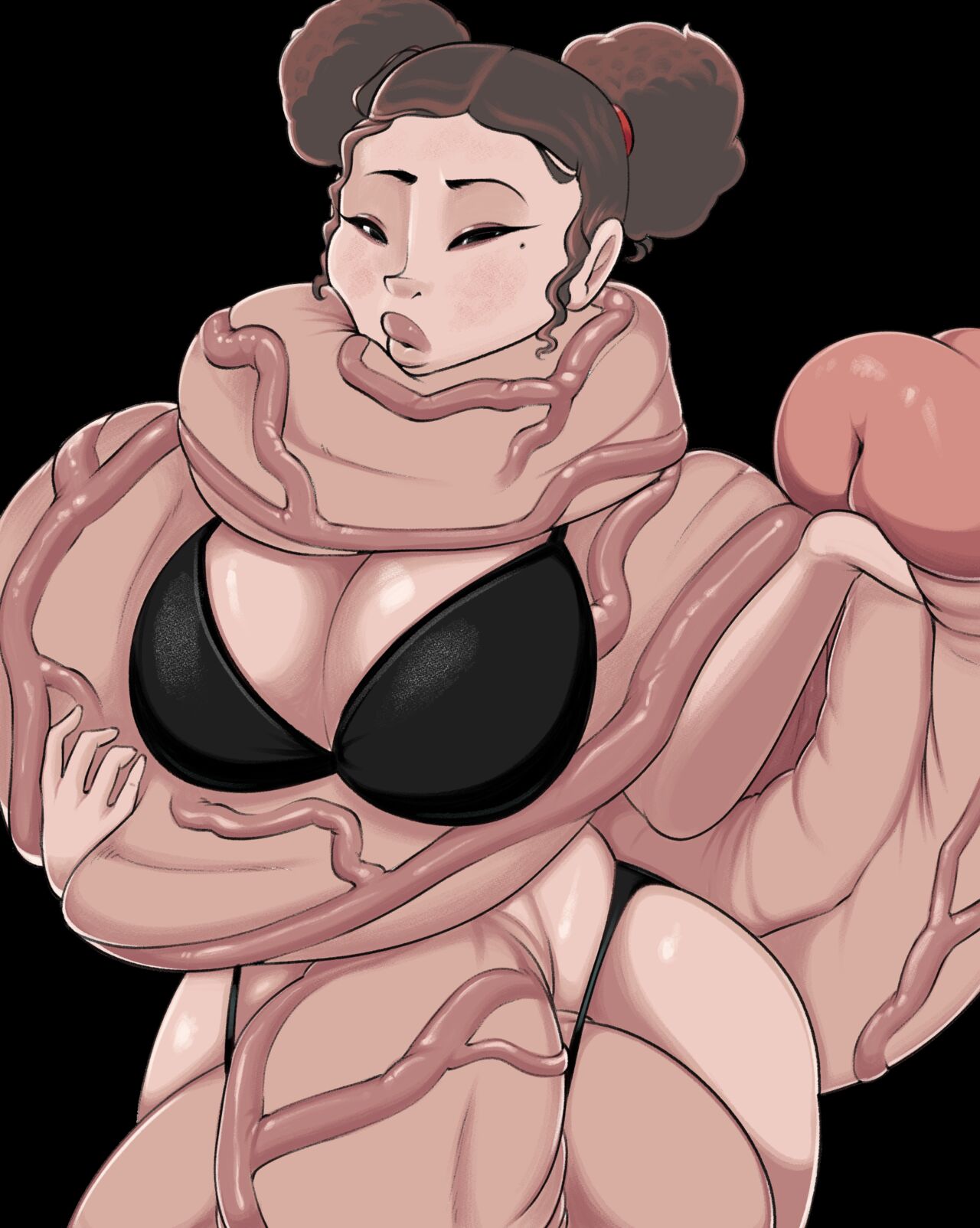 1futa balls big_penis bottomless breasts clothed clothing connie_(ntertainer) extremely_long_penis flaccid futa_only futanari huge_ass huge_breasts human hyper hyper_balls hyper_penis light-skinned_futanari light_skin long_penis mostly_nude original_character penis penis_wrap solo standing very_long_penis zeltanari