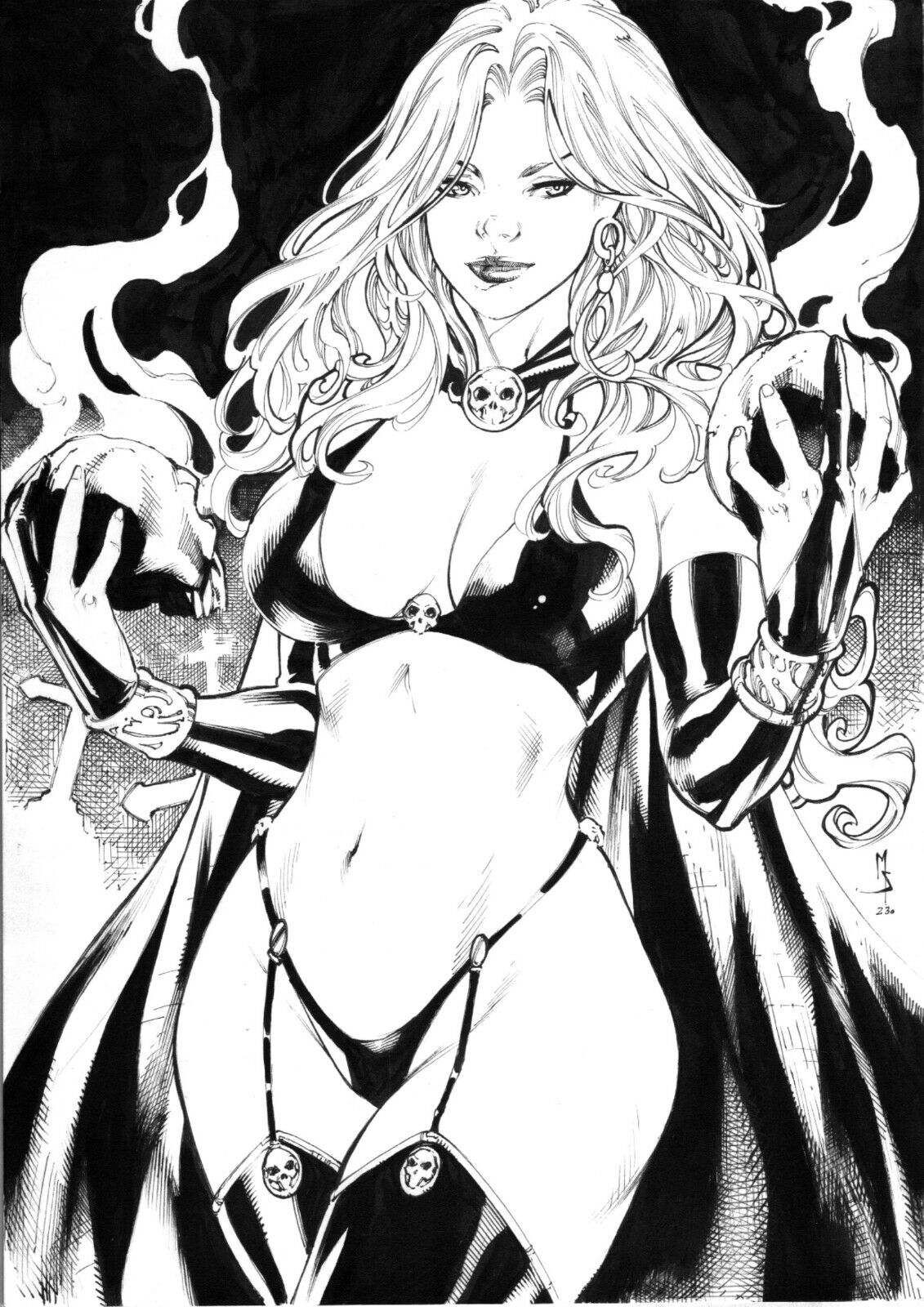 1girls chaos_comics coffin_comics curvy curvy_body curvy_figure death_(personification) ed_benes_studio female_focus female_only grim_reaper hi_res lady_death long_hair queen_of_the_dead voluptuous voluptuous_female