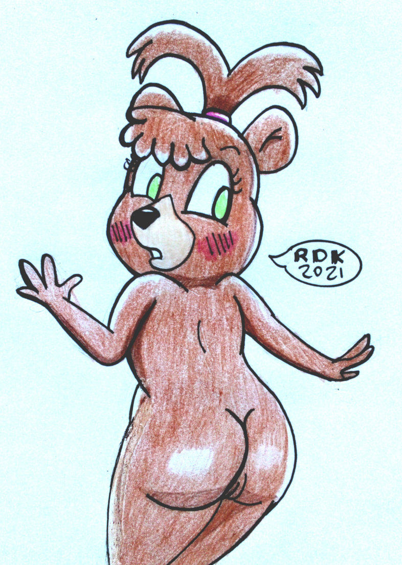 anthro ass bear cindy_bear female female_only green_eyes reddragonkan yo_yogi