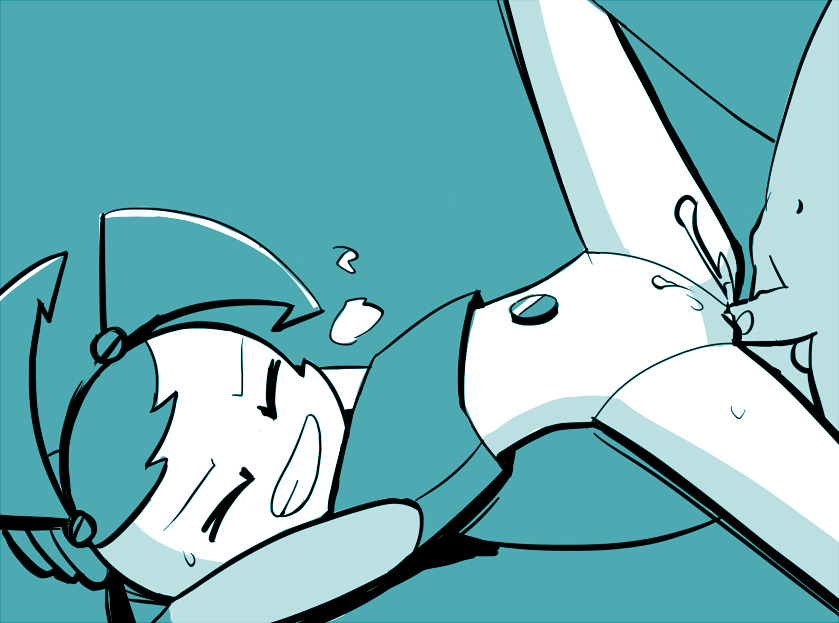 blue hair, bottomless, closed eyes, creampie, cum, cum in pussy, cum inside, female, fridge (artist), jenny wakeman, male, my life as a teenage robot, penetration, penis, pussy, robot, robot girl, robot humanoid, sex, thighs, twintails, vagina, vaginal, vaginal penetration, white skin