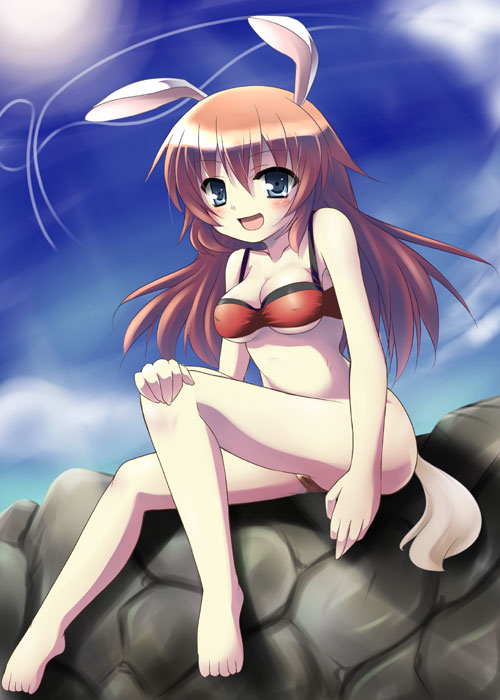 blush medium_breasts strike_witches swimsuit tagme tekehiro