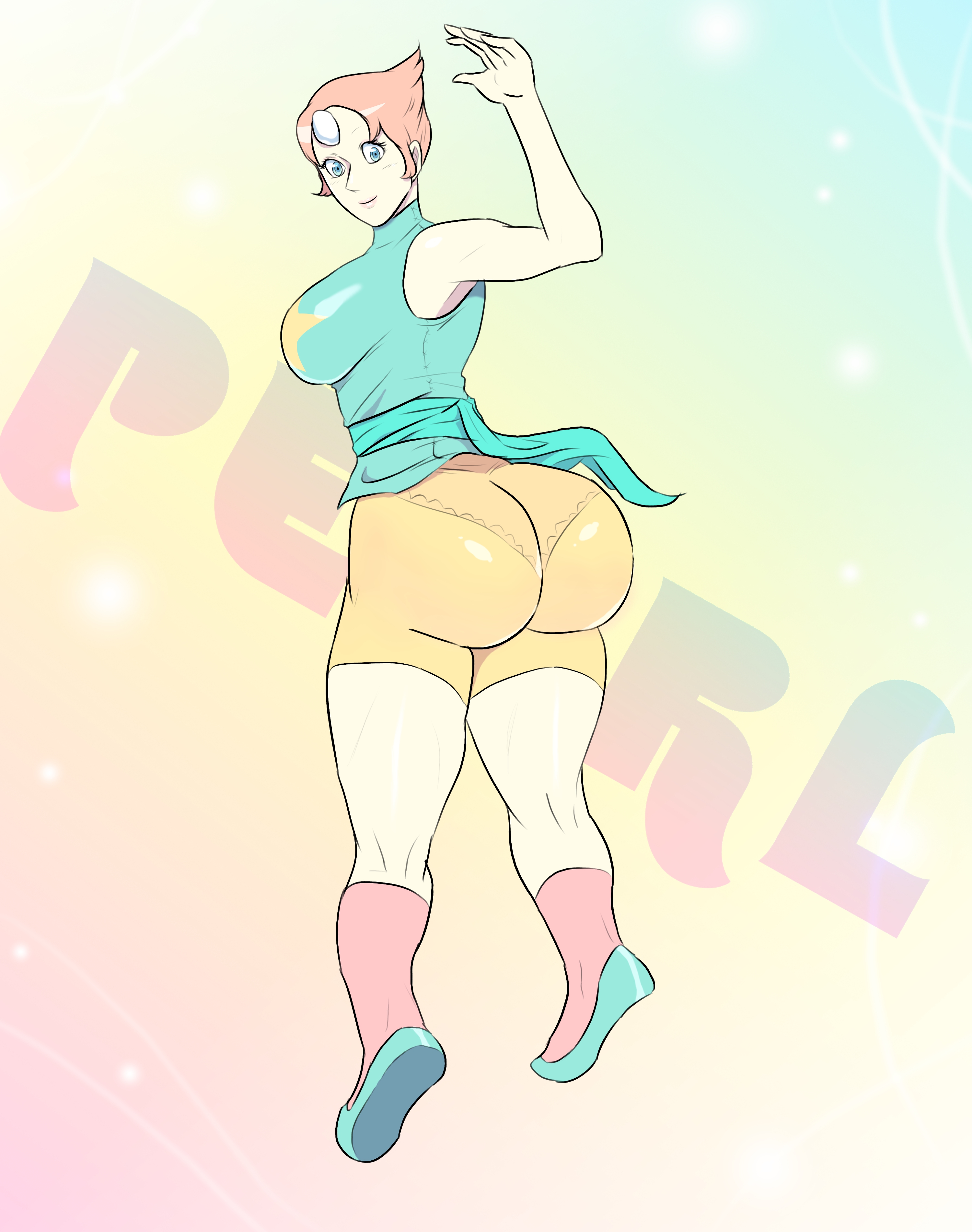 ass, big ass, bubble ass, bubble butt, cartoon network, female, female only, gem (species), jay-marvel, pearl (steven universe), solo, steven universe