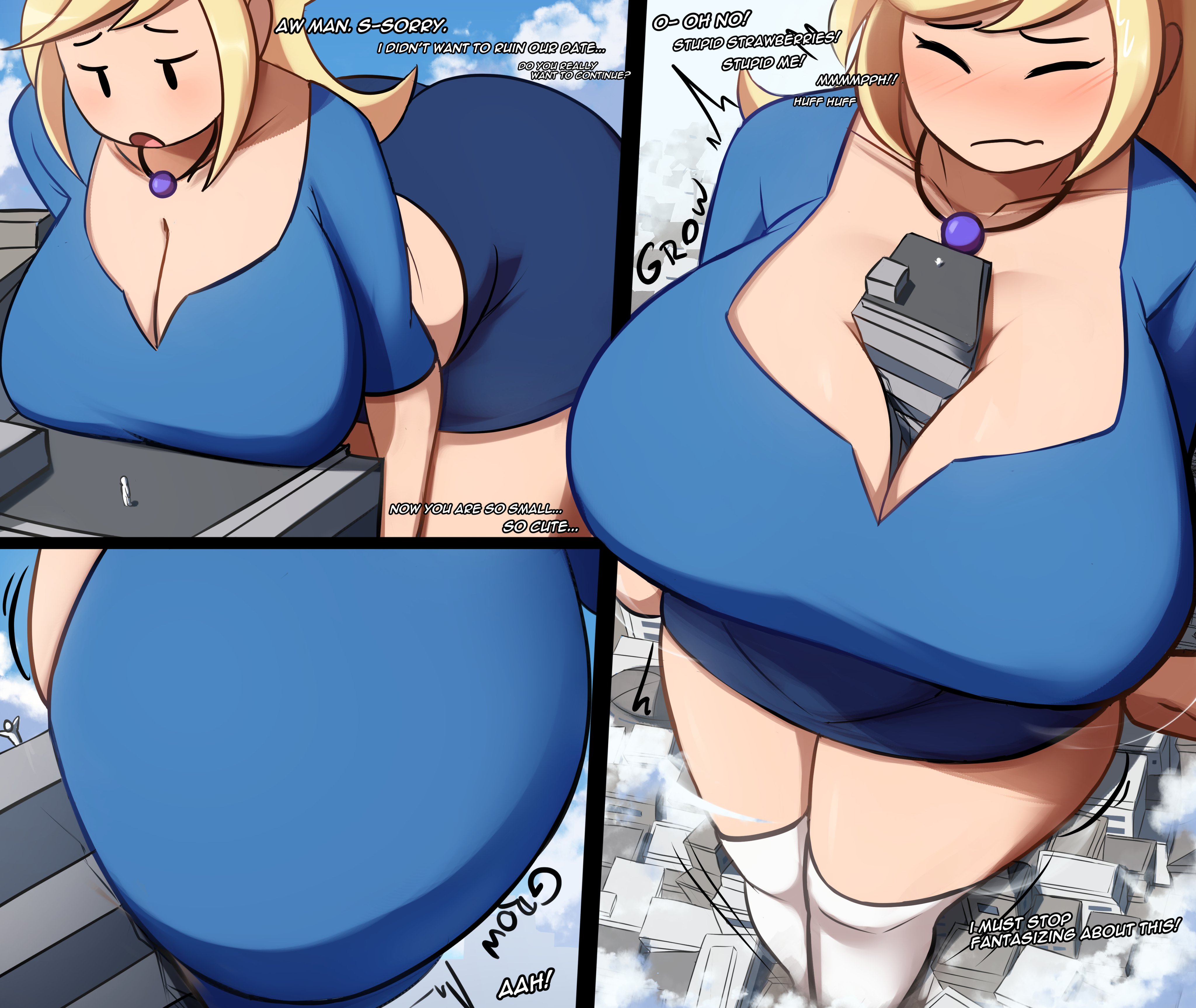 1girls, adventure time, ass, big ass, big breasts, big thighs, blonde hair, blush, breasts, charlydibulol, city, city background, city destruction, cityscape, cleavage, collarbone, crop top, curvy, dialogue, female, fionna and cake, fionna campbell, fionna campbell (club outfit), fionna the human girl, giant ass, giant breasts, giant female, giant thighs, giantess, gigantic ass, gigantic breasts, gigantic thighs, huge ass, huge breasts, huge thighs, long hair, long sleeves, necklace, outdoors, outside, skirt, sky, text, thick thighs, thighs, twirling hair