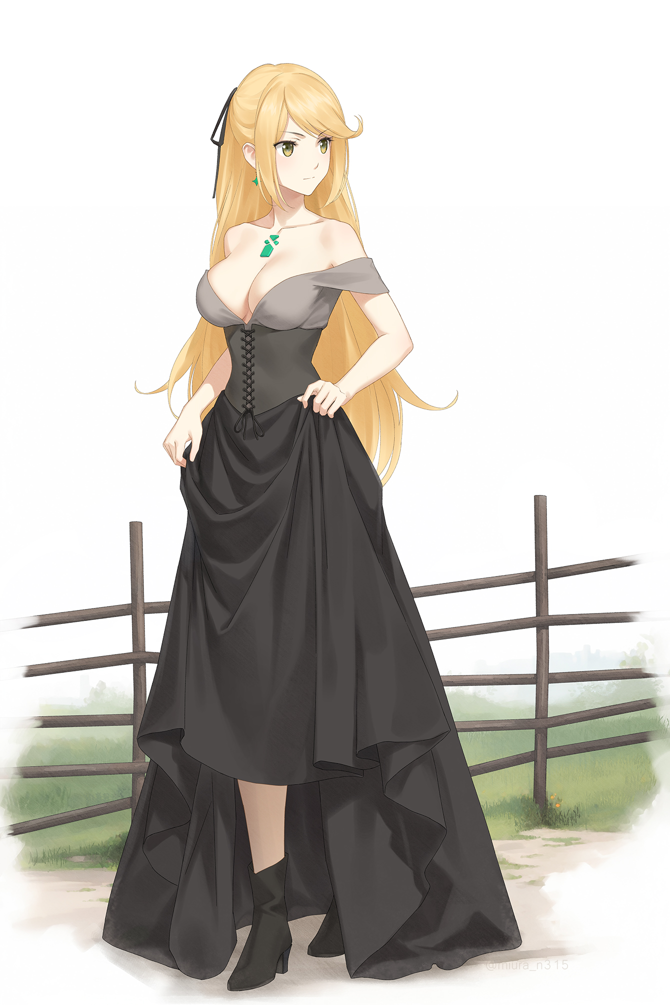 blonde hair, breasts, core crystal, female, female only, miura-n315, mythra, nintendo, solo, tagme, xenoblade (series), xenoblade chronicles 2