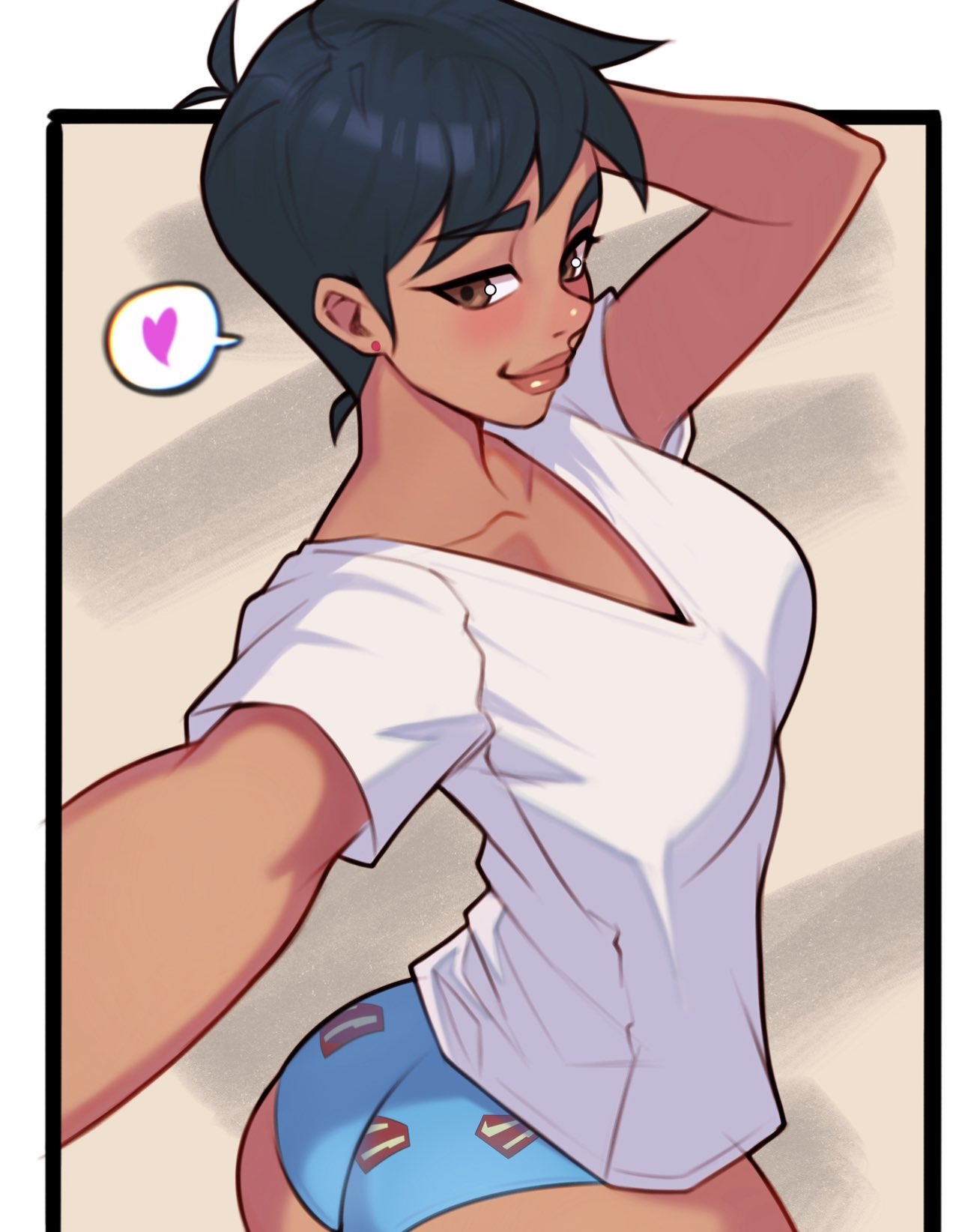 1girls, 2023, ass, big ass, breasts, cleavage, dark skin, dark-skinned female, dc, dc comics, female, female focus, female only, jakuson z, lois lane, lois lane (my adventures with superman), my adventures with superman, solo, superman (series)
