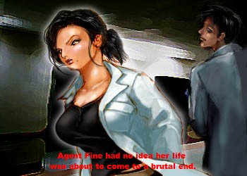 1girls 2009 2d artist_request big_breasts breasts breasts_bigger_than_head coat english_text female imminent_rape imminent_sex lab_coat labcoat low_res lowres narration original original_character spy story tan_body tan_skin text undercover