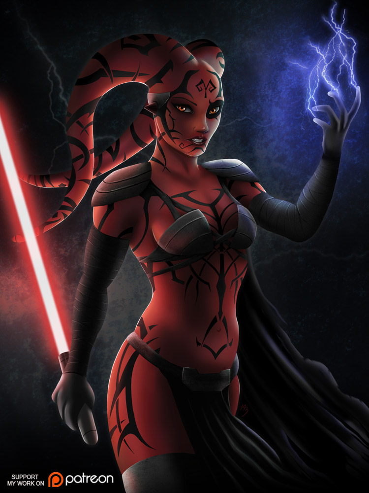 alien alien_girl darth_talon electricity electricity_manipulation female force_lightning lightning masbartlett medium_breasts red_eyes red_skin sash sith star_wars star_wars:_legacy tagme tattoos twi'lek