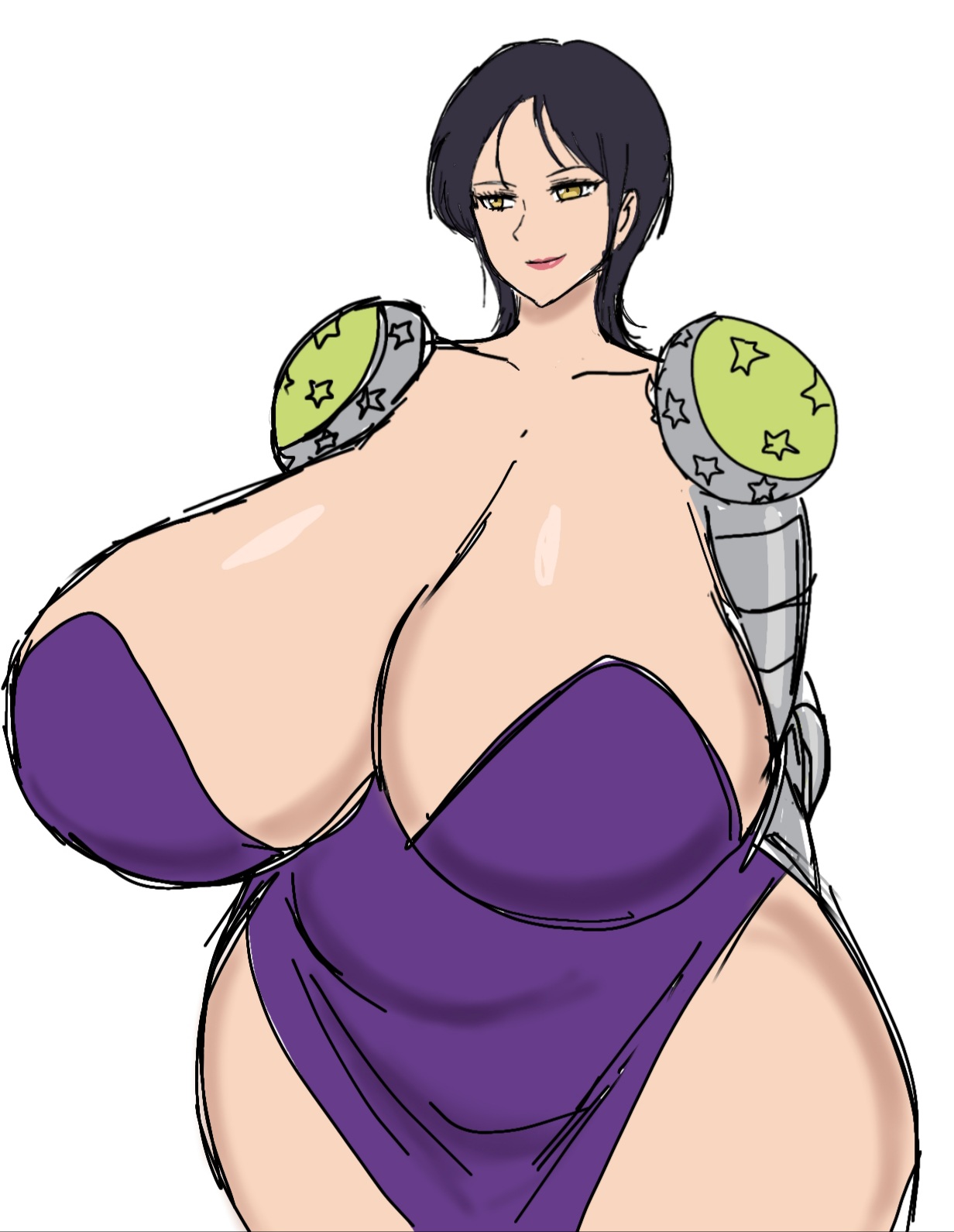 1girls, big breasts, breasts, female, female only, giant breasts, gigantic breasts, huge breasts, large breasts, massive breasts, merlin (nanatsu no taizai), momiji (artist), nanatsu no taizai, short hair, solo