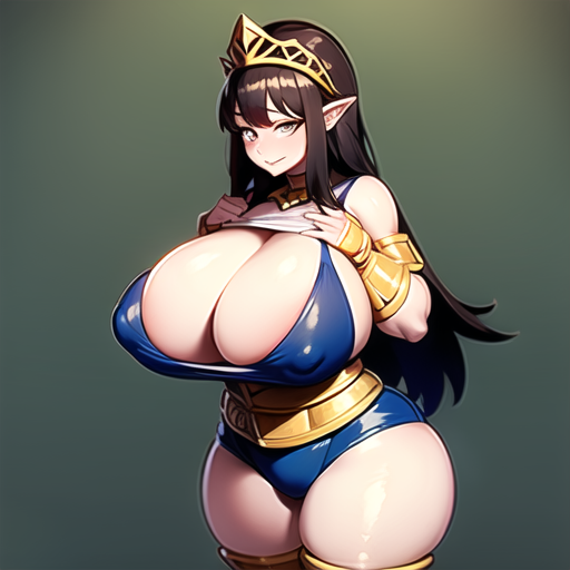 1girls ai_generated alternate_version_available busty dutchess_silviana elf elf_female hands_on_breasts huge_breasts nemus_waifu_generator nobility pointy_ears pooplool royal_dwarves slight_blush smiling_at_viewer tagme tiara voluptuous voluptuous_female