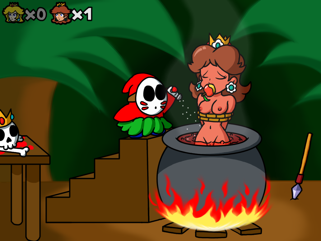 apple_gag boiling bondage cannibalism cooked cooked_alive cooked_person cooking cooking_vore damsel damsel_in_distress eaten_alive gynophagia mario_(series) naked naked_female nintendo peril princess_daisy princess_peach shy_guy sine420eee soup spear_guy stew super_mario_bros. tied_up video_games yoshi's_island